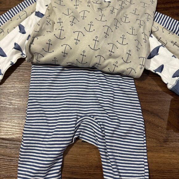 Touched By Nature Infant Boy Cotton Sleep And Play Whales 3 Pk 6-9 Months NWT - Picture 4 of 6
